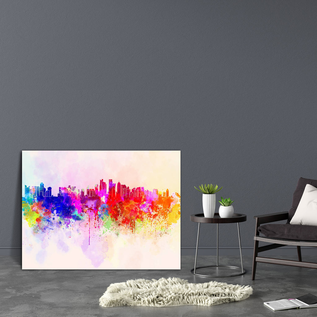 Doha Skyline, UAE Canvas Painting Synthetic Frame-Paintings MDF Framing-AFF_FR-IC 5002982 IC 5002982, Abstract Expressionism, Abstracts, Ancient, Architecture, Art and Paintings, Cities, City Views, Historical, Illustrations, Landmarks, Medieval, Panorama, Places, Semi Abstract, Skylines, Splatter, Vintage, Watercolour, doha, skyline, uae, canvas, painting, synthetic, frame, abstract, arabian, peninsula, art, background, bright, cityscape, color, colorful, creativity, grunge, illustration, ink, landmark, mi