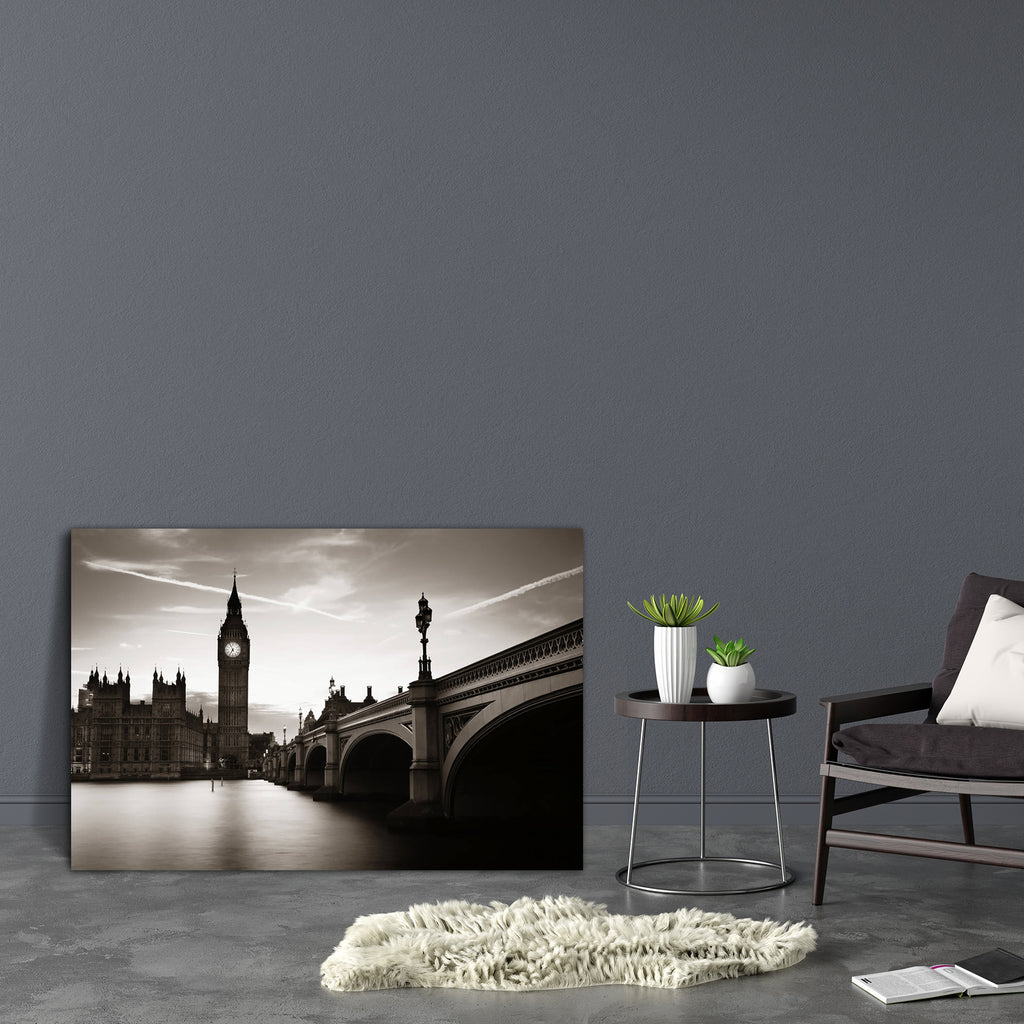 Big Ben & House Of Parliament At Dusk In London UK Canvas Painting Synthetic Frame-Paintings MDF Framing-AFF_FR-IC 5003000 IC 5003000, Ancient, Architecture, Automobiles, Black, Black and White, Cities, City Views, English, God Ram, Hinduism, Historical, Landmarks, Medieval, Panorama, Places, Skylines, Transportation, Travel, Urban, Vehicles, Victorian, Vintage, White, big, ben, house, of, parliament, at, dusk, in, london, uk, canvas, painting, synthetic, frame, skyline, cityscape, beautiful, and, bridge, b