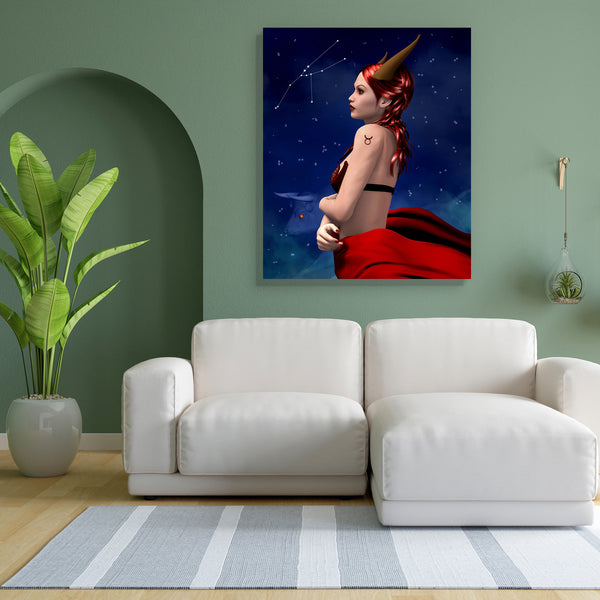 Zodiac Series Taurus D1 Canvas Painting Synthetic Frame-Paintings MDF Framing-AFF_FR-IC 5003048 IC 5003048, Animals, Art and Paintings, Astrology, Birthday, Fantasy, Horoscope, Illustrations, Individuals, Portraits, Signs, Signs and Symbols, Stars, Sun Signs, Symbols, Zodiac, series, taurus, d1, canvas, painting, for, bedroom, living, room, engineered, wood, frame, animal, art, artistic, beautiful, blue, bull, constellations, design, drape, female, fortune, girl, horns, illustration, imaginary, legend, magi