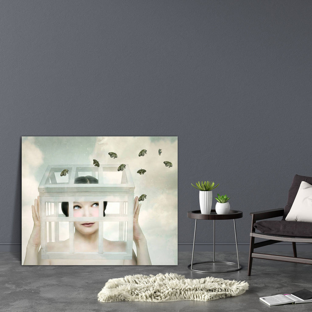 Surreal Artwork D6 Canvas Painting Synthetic Frame-Paintings MDF Framing-AFF_FR-IC 5003099 IC 5003099, Art and Paintings, Asian, Conceptual, Fantasy, Illustrations, Realism, Surrealism, surreal, artwork, d6, canvas, painting, synthetic, frame, art, artistic, beautiful, butterfly, caucasian, childish, concept, detail, expression, expressive, fable, fantastic, female, free, freedom, fun, funny, hand, head, house, idea, illustration, illustrative, imagination, imagine, inside, mind, psyche, shoulder, sky, surr