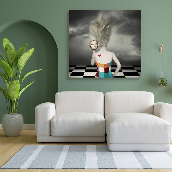 Female Model D5 Canvas Painting Synthetic Frame-Paintings MDF Framing-AFF_FR-IC 5003158 IC 5003158, Art and Paintings, Asian, Conceptual, Fantasy, Fashion, Hearts, Landscapes, Love, Realism, Scenic, Surrealism, female, model, d5, canvas, painting, for, bedroom, living, room, engineered, wood, frame, ego, narcissist, surreal, vanity, accessory, art, artist, artistic, back, beautiful, bizarre, blond, bodice, body, part, caucasian, chessboard, classy, cloud, cloudy, concept, corsage, creativity, darkness, enig