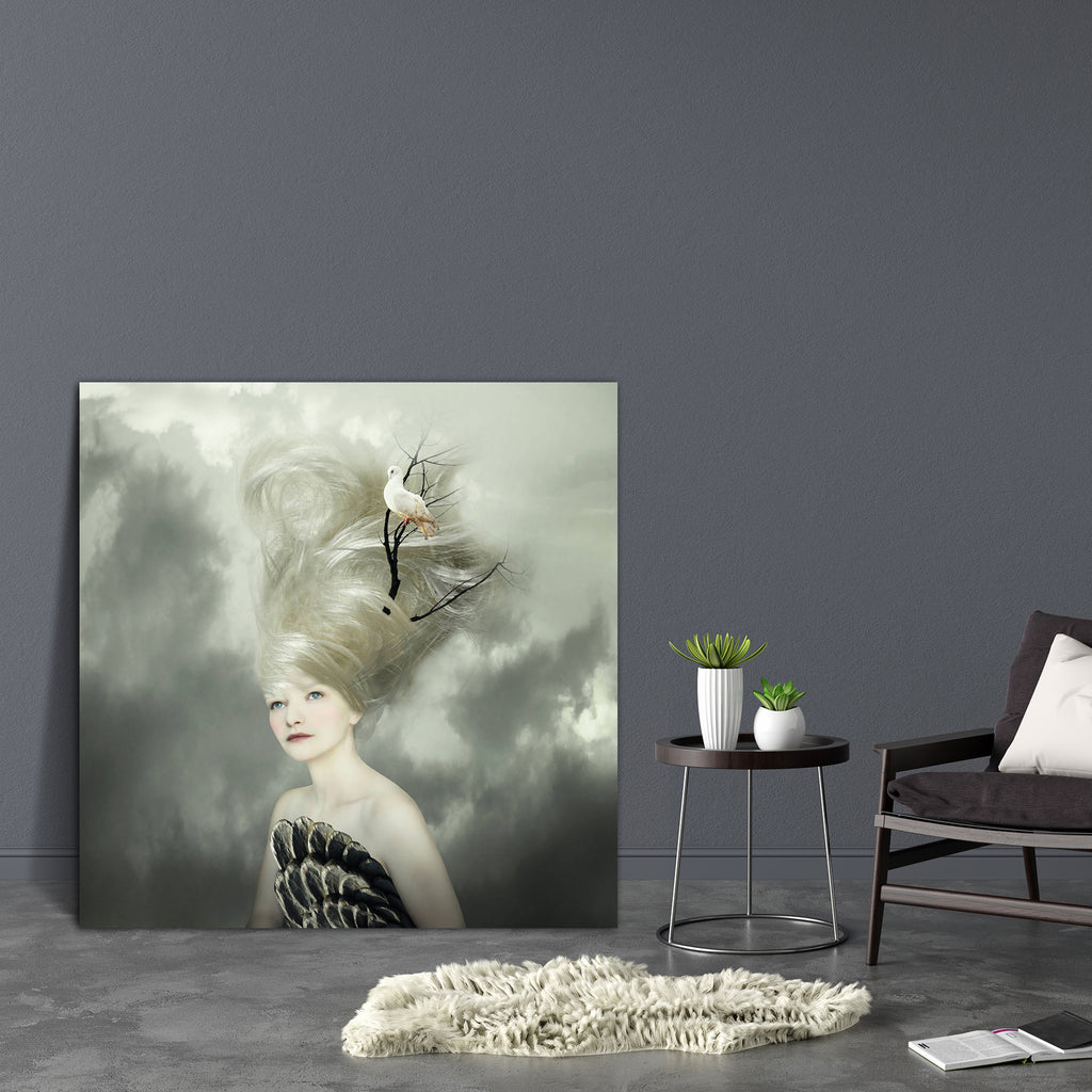 Female Model With A White Dove Canvas Painting Synthetic Frame-Paintings MDF Framing-AFF_FR-IC 5003196 IC 5003196, Abstract Expressionism, Abstracts, Art and Paintings, Asian, Birds, Black, Black and White, Conceptual, Fashion, Individuals, Portraits, Realism, Semi Abstract, Surrealism, White, female, model, with, a, dove, canvas, painting, synthetic, frame, abstract, accessories, art, artist, artistic, beautiful, bird, bizarre, blond, bodice, branch, caucasian, classy, concept, corsage, dreamy, expressive,