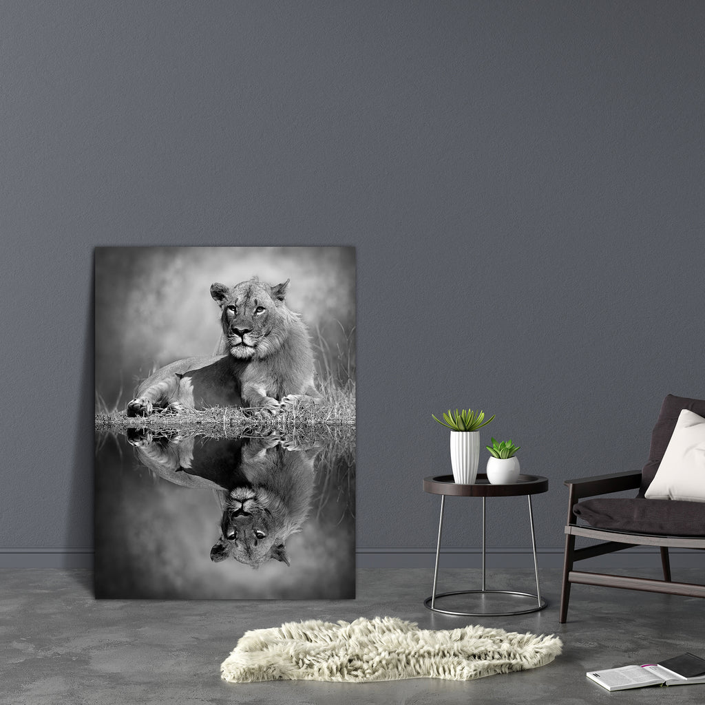 Lion D5 Canvas Painting Synthetic Frame-Paintings MDF Framing-AFF_FR-IC 5003237 IC 5003237, African, Animals, Automobiles, Baby, Black, Black and White, Children, Kids, Nature, Scenic, Transportation, Travel, Vehicles, White, Wildlife, lion, d5, canvas, painting, synthetic, frame, africa, animal, big, bush, conservation, endangered, hunter, large, mammal, mother, park, predator, refreshing, reserve, safari, small, south, stock, strong, tourism, tourist, trunk, wild, zambia, artzfolio, wall decor for living 