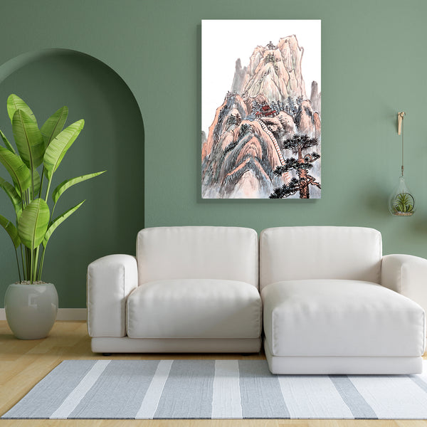 High Mountain Landscape Canvas Painting Synthetic Frame-Paintings MDF Framing-AFF_FR-IC 5003341 IC 5003341, Abstract Expressionism, Abstracts, Art and Paintings, Asian, Black, Black and White, Chinese, Countries, Culture, Drawing, Ethnic, God Ram, Hinduism, Japanese, Landscapes, Mountains, Nature, Paintings, Panorama, Scenic, Seasons, Semi Abstract, Signs, Signs and Symbols, Traditional, Tribal, White, Wooden, World Culture, high, mountain, landscape, canvas, painting, for, bedroom, living, room, engineered