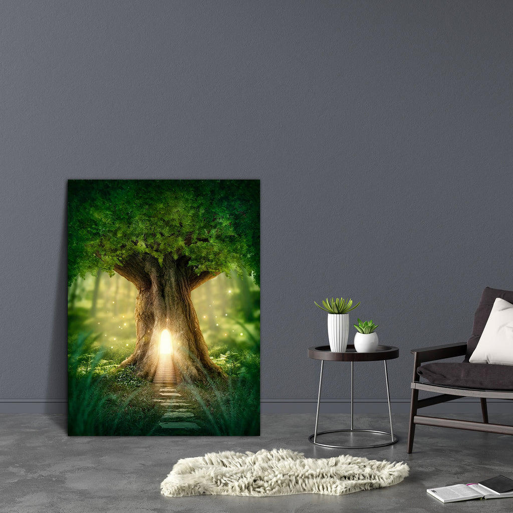 Fantasy Tree House D1 Canvas Painting Synthetic Frame-Paintings MDF Framing-AFF_FR-IC 5003358 IC 5003358, Fantasy, Landscapes, Nature, Scenic, Surrealism, Wooden, tree, house, d1, canvas, painting, synthetic, frame, fairy, landscape, forest, enchanted, tale, fairies, magic, tales, door, fairytale, jungle, imagination, adventure, big, bright, dark, darkness, deep, fog, green, home, imagine, lamp, lantern, leaves, light, mist, misty, mysterious, mystery, natural, night, nobody, outdoor, plant, road, shine, sp