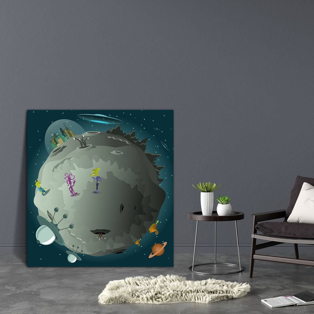 Planet Colonization Canvas Painting Synthetic Frame-Paintings MDF Framing-AFF_FR-IC 5003362 IC 5003362, Animated Cartoons, Astronomy, Caricature, Cartoons, Cities, City Views, Comics, Cosmology, Fantasy, Futurism, Illustrations, Landscapes, Modern Art, Mountains, Retro, Scenic, Space, Stars, planet, colonization, canvas, painting, synthetic, frame, alien, buildings, cartoon, characters, chatting, city, colorful, creature, discovery, drawn, flying, funny, future, green, illustration, isolated, landscape, met