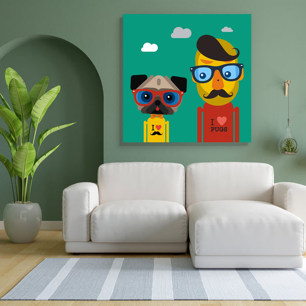 Hipster Man & Pug D1 Canvas Painting Synthetic Frame-Paintings MDF Framing-AFF_FR-IC 5003363 IC 5003363, Animals, Art and Paintings, Baby, Children, Digital, Digital Art, Drawing, Fashion, Graphic, Hipster, Illustrations, Individuals, Kids, People, Pets, Portraits, man, pug, d1, canvas, painting, for, bedroom, living, room, engineered, wood, frame, animal, art, artwork, beautiful, boy, camera, card, concept, cool, cute, dog, doodle, drawn, friend, friendship, funny, glasses, hand, head, illustration, image,