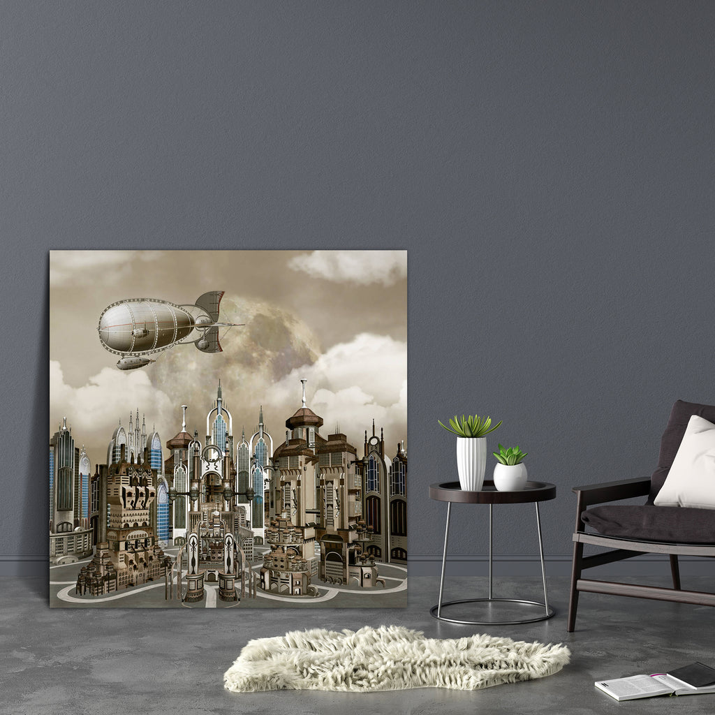 Cityscape D1 Canvas Painting Synthetic Frame-Paintings MDF Framing-AFF_FR-IC 5003394 IC 5003394, Ancient, Architecture, Astronomy, Cities, City Views, Cosmology, Digital, Digital Art, Fantasy, Futurism, Graphic, Historical, Illustrations, Medieval, Modern Art, Science Fiction, Skylines, Space, Urban, Vintage, cityscape, d1, canvas, painting, synthetic, frame, airship, background, building, city, clouds, construction, fiction, future, futuristic, illustration, modern, moon, planet, science, scifi, sky, skyli