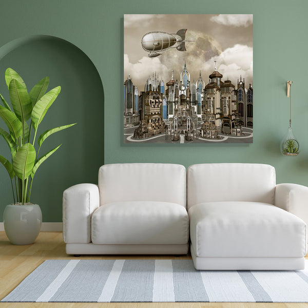 Cityscape D1 Canvas Painting Synthetic Frame-Paintings MDF Framing-AFF_FR-IC 5003394 IC 5003394, Ancient, Architecture, Astronomy, Cities, City Views, Cosmology, Digital, Digital Art, Fantasy, Futurism, Graphic, Historical, Illustrations, Medieval, Modern Art, Science Fiction, Skylines, Space, Urban, Vintage, cityscape, d1, canvas, painting, for, bedroom, living, room, engineered, wood, frame, airship, background, building, city, clouds, construction, fiction, future, futuristic, illustration, modern, moon,