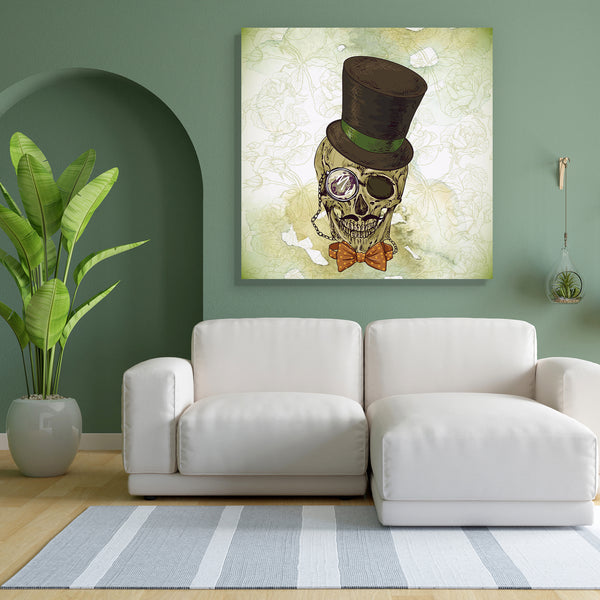 Hipster Skull Canvas Painting Synthetic Frame-Paintings MDF Framing-AFF_FR-IC 5003431 IC 5003431, Abstract Expressionism, Abstracts, Ancient, Art and Paintings, Black, Black and White, Digital, Digital Art, Fashion, Gothic, Graphic, Hipster, Historical, Illustrations, Medieval, Nature, Patterns, Retro, Scenic, Semi Abstract, Signs, Signs and Symbols, Symbols, Vintage, skull, canvas, painting, for, bedroom, living, room, engineered, wood, frame, abstract, art, background, bone, bowler, circus, dark, dead, de