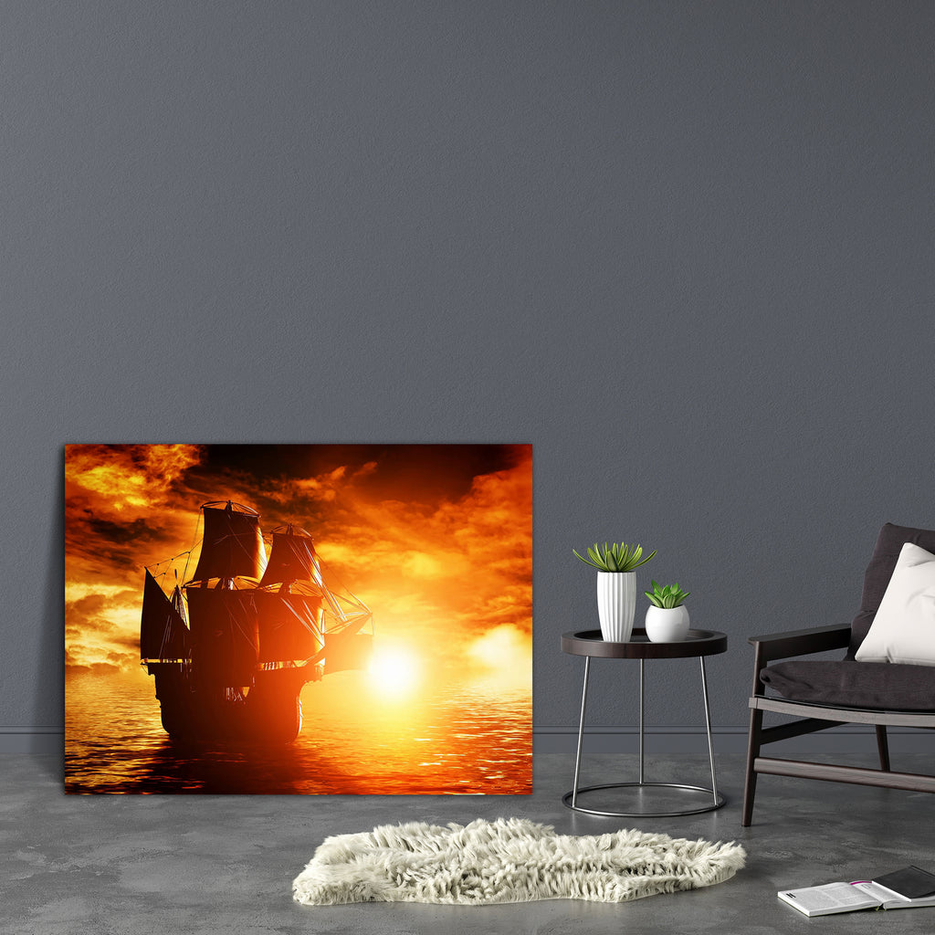 Ancient Pirate Ship Sailing On The Ocean D1 Canvas Painting Synthetic Frame-Paintings MDF Framing-AFF_FR-IC 5003603 IC 5003603, Ancient, Automobiles, Boats, Culture, Ethnic, Historical, Medieval, Nautical, Sports, Sunsets, Traditional, Transportation, Travel, Tribal, Vehicles, Vintage, World Culture, pirate, ship, sailing, on, the, ocean, d1, canvas, painting, synthetic, frame, old, pirates, galleon, adventure, antique, battle, boat, classic, coast, cruise, dusk, exploration, frigate, galley, historic, hist