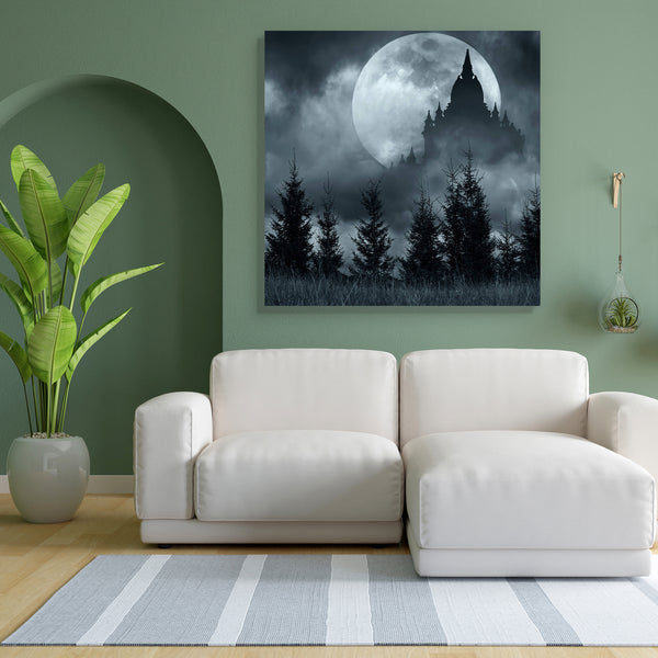 Magic Castle Over Full Moon Canvas Painting Synthetic Frame-Paintings MDF Framing-AFF_FR-IC 5003795 IC 5003795, Ancient, Art and Paintings, Black, Black and White, Fantasy, Gothic, Historical, Holidays, Landscapes, Medieval, Nature, Scenic, Vintage, magic, castle, over, full, moon, canvas, painting, for, bedroom, living, room, engineered, wood, frame, vampire, dracula, art, castles, vampires, haunted, adventure, background, building, card, celebration, cloud, color, concept, dark, dramatic, evil, fairytale,