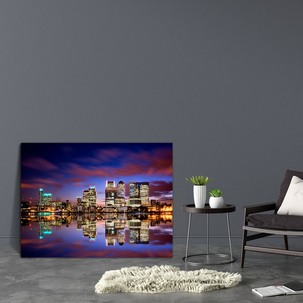 Canary Wharf, London Skyline, UK Canvas Painting Synthetic Frame-Paintings MDF Framing-AFF_FR-IC 5003885 IC 5003885, Architecture, Automobiles, Business, Cities, City Views, Landmarks, Modern Art, Places, Skylines, Sunsets, Transportation, Travel, Urban, Vehicles, canary, wharf, london, skyline, uk, canvas, painting, synthetic, frame, area, building, buildings, city, cityscape, corporate, district, downtown, dusk, england, europe, finance, financial, headquarters, illuminated, international, landmark, moder