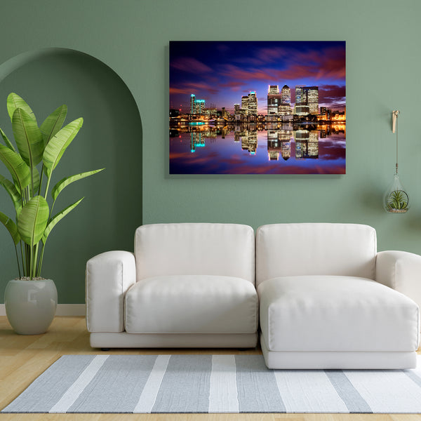 Canary Wharf, London Skyline, UK Canvas Painting Synthetic Frame-Paintings MDF Framing-AFF_FR-IC 5003885 IC 5003885, Architecture, Automobiles, Business, Cities, City Views, Landmarks, Modern Art, Places, Skylines, Sunsets, Transportation, Travel, Urban, Vehicles, canary, wharf, london, skyline, uk, canvas, painting, for, bedroom, living, room, engineered, wood, frame, area, building, buildings, city, cityscape, corporate, district, downtown, dusk, england, europe, finance, financial, headquarters, illumina