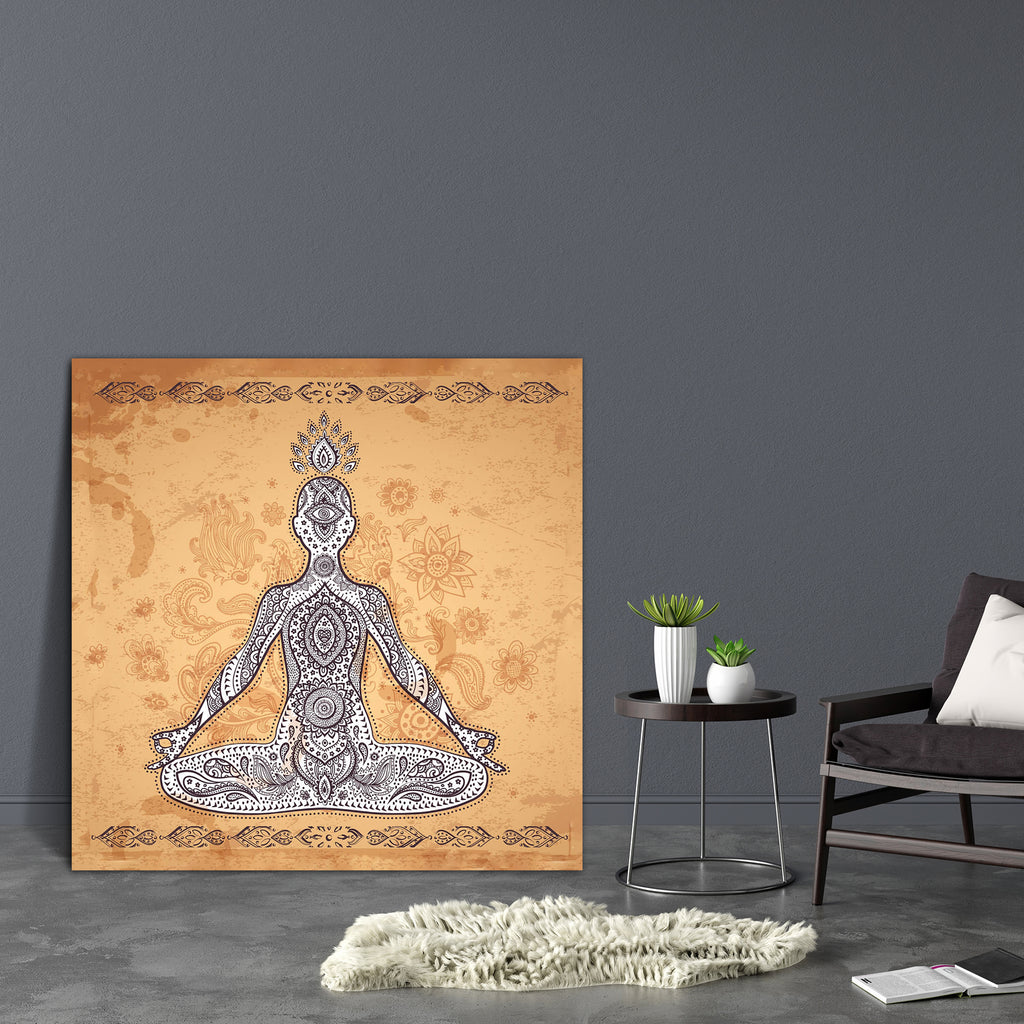 Meditation Pose Canvas Painting Synthetic Frame-Paintings MDF Framing-AFF_FR-IC 5003909 IC 5003909, Abstract Expressionism, Abstracts, Ancient, Asian, Botanical, Buddhism, Culture, Ethnic, Floral, Flowers, God Buddha, Hand Drawn, Health, Historical, Icons, Illustrations, Indian, Mandala, Medieval, Nature, Paisley, People, Retro, Semi Abstract, Signs, Signs and Symbols, Spiritual, Symbols, Traditional, Tribal, Vintage, World Culture, meditation, pose, canvas, painting, synthetic, frame, chakra, buddha, aura,