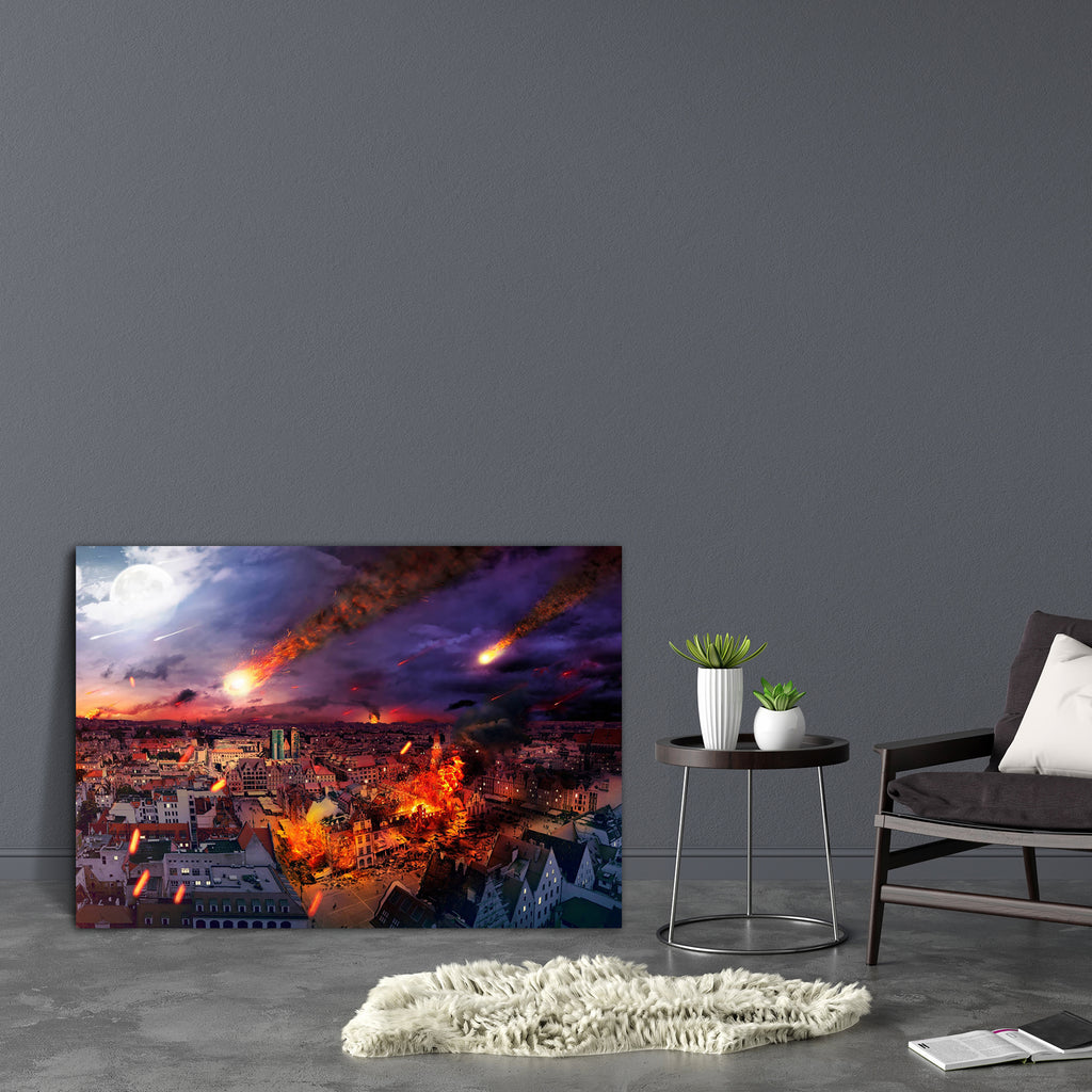 Apocalypse Caused By A Giant Meteorite Canvas Painting Synthetic Frame-Paintings MDF Framing-AFF_FR-IC 5003931 IC 5003931, Astronomy, Cities, City Views, Cosmology, Space, Urban, apocalypse, caused, by, a, giant, meteorite, canvas, painting, synthetic, frame, war, destroyed, city, storm, brick, cemetery, cloud, dead, death, demolished, despair, desperate, destruction, dirty, disaster, district, earthquake, empty, end, field, fire, garbage, ghetto, ghost, gloomy, home, homelessness, image, mud, nobody, plane