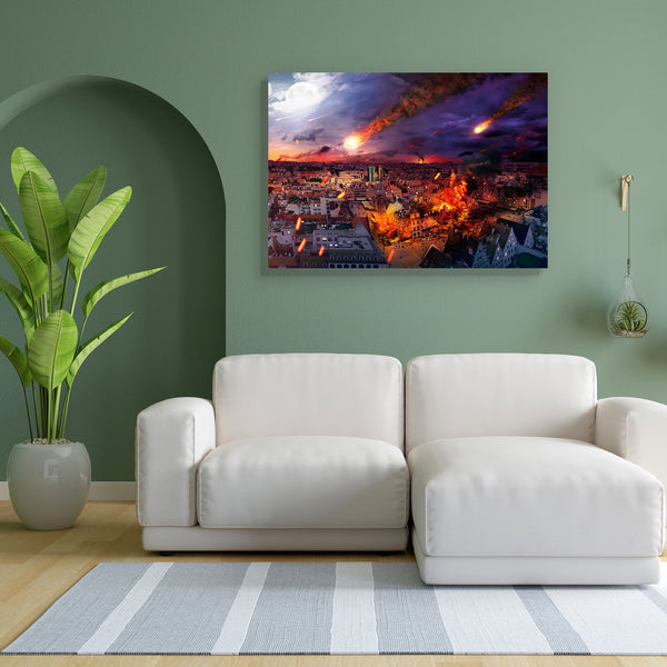 Apocalypse Caused By A Giant Meteorite Canvas Painting Synthetic Frame-Paintings MDF Framing-AFF_FR-IC 5003931 IC 5003931, Astronomy, Cities, City Views, Cosmology, Space, Urban, apocalypse, caused, by, a, giant, meteorite, canvas, painting, for, bedroom, living, room, engineered, wood, frame, war, destroyed, city, storm, brick, cemetery, cloud, dead, death, demolished, despair, desperate, destruction, dirty, disaster, district, earthquake, empty, end, field, fire, garbage, ghetto, ghost, gloomy, home, home