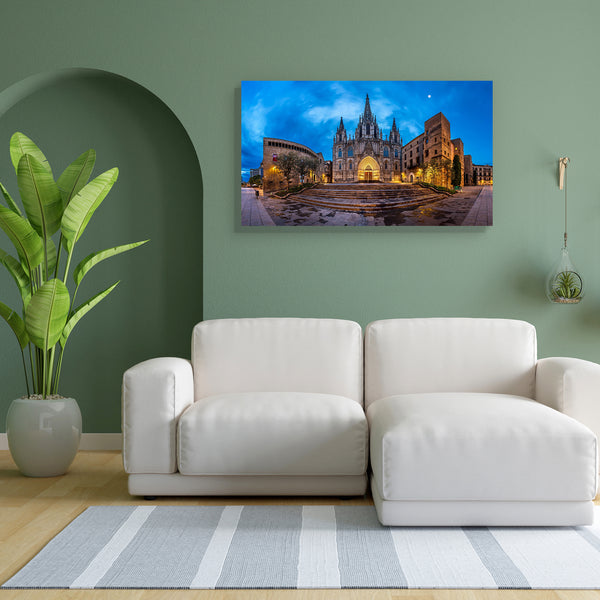 Cathedral Of The Holy Cross Barcelona, Spain Canvas Painting Synthetic Frame-Paintings MDF Framing-AFF_FR-IC 5004066 IC 5004066, Ancient, Architecture, Automobiles, Cities, City Views, Cross, God Ram, Gothic, Hinduism, Historical, Landmarks, Marble and Stone, Medieval, Panorama, Places, Religion, Religious, Skylines, Spanish, Transportation, Travel, Urban, Vehicles, Vintage, cathedral, of, the, holy, barcelona, spain, canvas, painting, for, bedroom, living, room, engineered, wood, frame, arch, basilica, blu