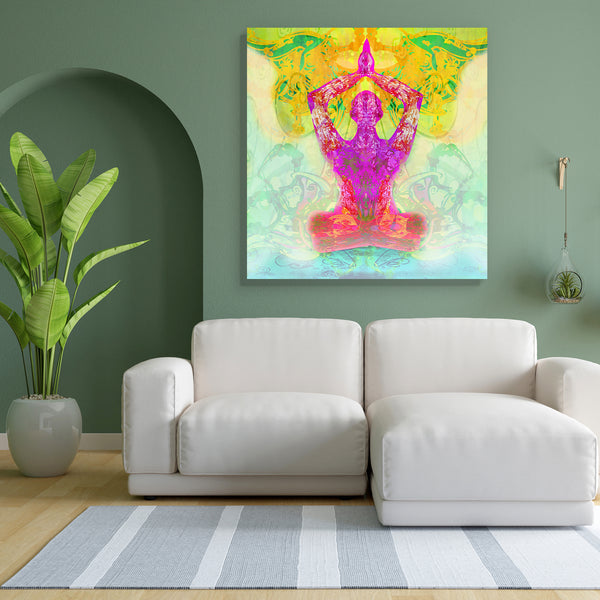 Men In Meditation Canvas Painting Synthetic Frame-Paintings MDF Framing-AFF_FR-IC 5004071 IC 5004071, Buddhism, Digital, Digital Art, Geometric Abstraction, God Buddha, Graphic, Health, Illustrations, Indian, Nature, People, Religion, Religious, Scenic, Spiritual, Sports, men, in, meditation, canvas, painting, for, bedroom, living, room, engineered, wood, frame, abstraction, aura, background, bamboo, beauty, body, buddha, decoration, ease, energy, exercise, hand, healing, illustration, india, man, mat, myst