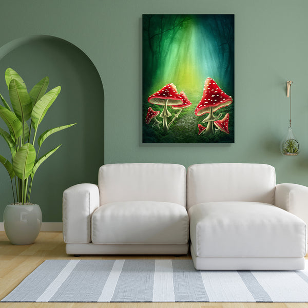 Dark Forest D2 Canvas Painting Synthetic Frame-Paintings MDF Framing-AFF_FR-IC 5004080 IC 5004080, Fantasy, Illustrations, Nature, Scenic, Surrealism, Wooden, dark, forest, d2, canvas, painting, for, bedroom, living, room, engineered, wood, frame, enchanted, mushroom, magic, fairy, mushrooms, adventure, bright, darkness, deep, dreams, dreamy, entrance, fairytale, fog, green, hiding, illustration, imagination, imagine, lights, meadow, mist, misty, mysterious, mystery, natural, nobody, outdoor, place, plant, 