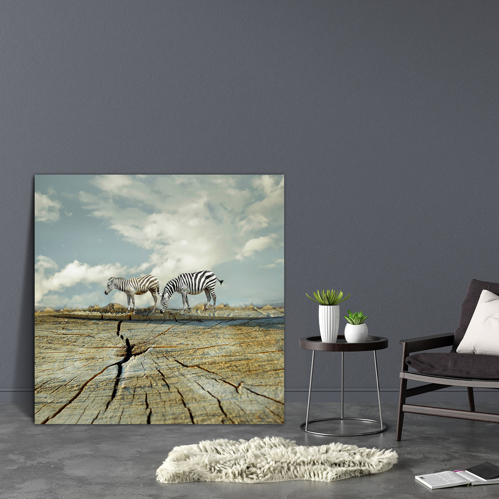 Two Zebras Canvas Painting Synthetic Frame-Paintings MDF Framing-AFF_FR-IC 5004086 IC 5004086, Animals, Illustrations, Landscapes, Nature, Scenic, Surrealism, two, zebras, canvas, painting, synthetic, frame, animal, artistic, beautiful, cloud, composition, creep, funny, illustration, illustrative, imagination, imagine, joy, joyful, landscape, mammal, outside, profile, sky, square, surreal, surrealistic, unique, zebra, artzfolio, wall decor for living room, wall frames for living room, frames for living room