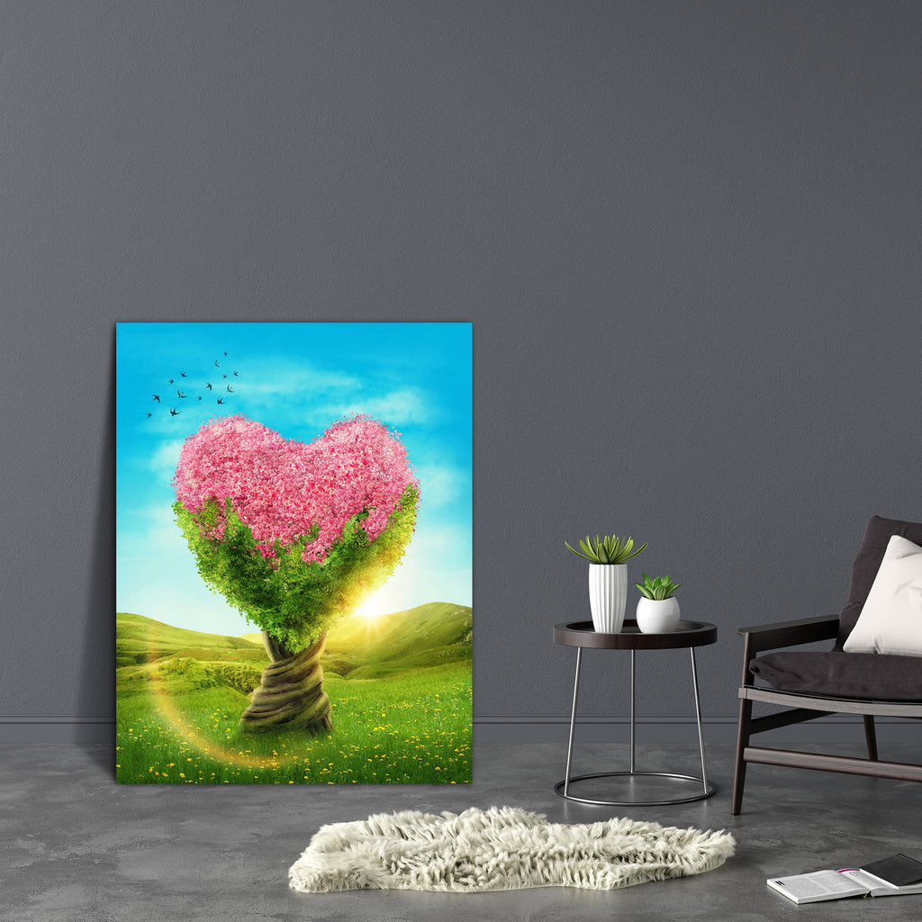 Heart Shaped Tree D3 Canvas Painting Synthetic Frame-Paintings MDF Framing-AFF_FR-IC 5004130 IC 5004130, Art and Paintings, Birds, Botanical, Fantasy, Floral, Flowers, Hearts, Landscapes, Love, Nature, Romance, Scenic, Signs and Symbols, Surrealism, Symbols, Wooden, heart, shaped, tree, d3, canvas, painting, synthetic, frame, enchanted, forest, adventure, big, bird, blue, bright, concept, darkness, day, deep, dreams, dreamy, fairy, fairytale, fog, grass, green, idea, imagination, imagine, landscape, leaves,