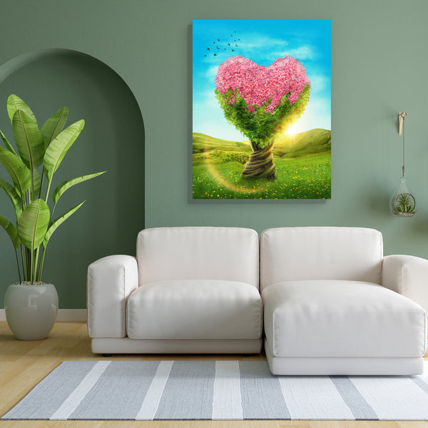 Heart Shaped Tree D3 Canvas Painting Synthetic Frame-Paintings MDF Framing-AFF_FR-IC 5004130 IC 5004130, Art and Paintings, Birds, Botanical, Fantasy, Floral, Flowers, Hearts, Landscapes, Love, Nature, Romance, Scenic, Signs and Symbols, Surrealism, Symbols, Wooden, heart, shaped, tree, d3, canvas, painting, for, bedroom, living, room, engineered, wood, frame, enchanted, forest, adventure, big, bird, blue, bright, concept, darkness, day, deep, dreams, dreamy, fairy, fairytale, fog, grass, green, idea, imagi