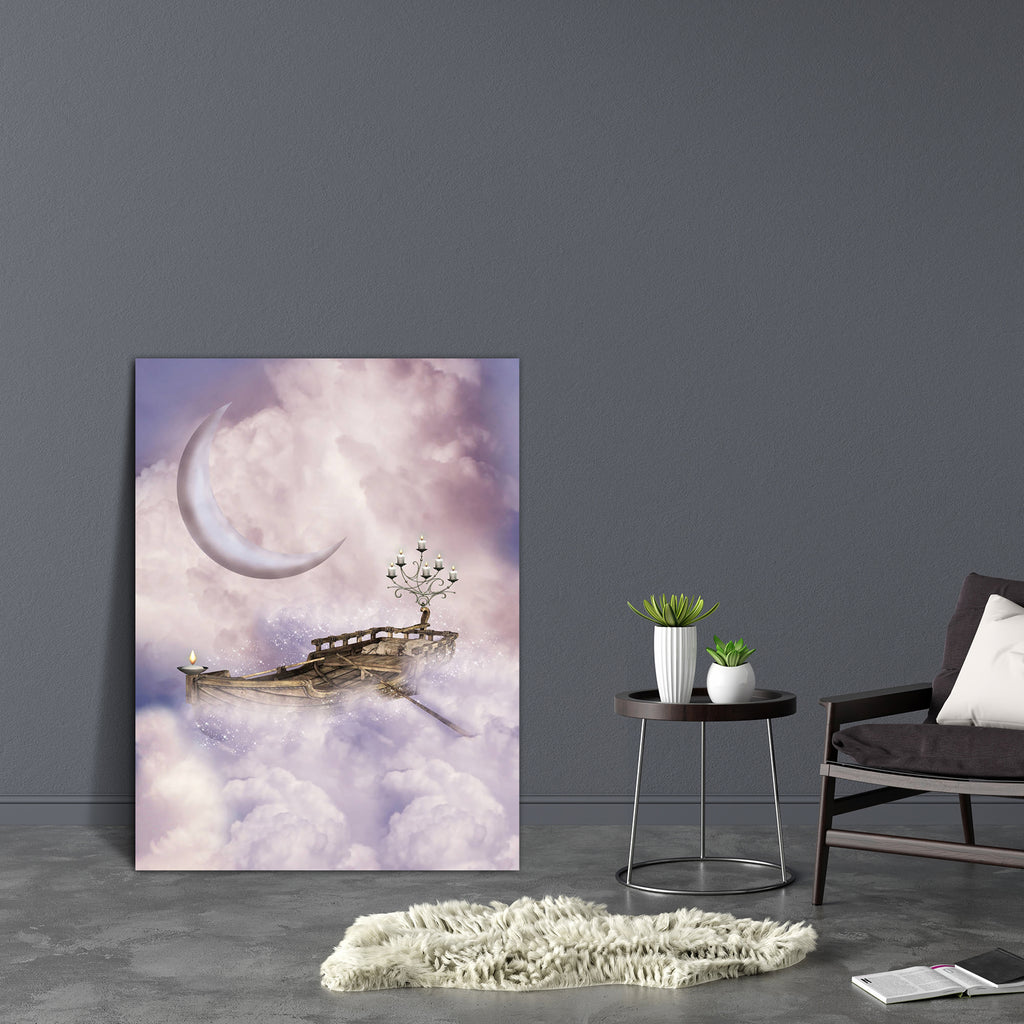 Boat & Candle In The Sky Canvas Painting Synthetic Frame-Paintings MDF Framing-AFF_FR-IC 5004160 IC 5004160, Art and Paintings, Baby, Birds, Boats, Children, Digital, Digital Art, Fantasy, Graphic, Kids, Landscapes, Marble and Stone, Nature, Nautical, Scenic, Stars, boat, candle, in, the, sky, canvas, painting, synthetic, frame, amazing, art, backdrops, background, beautiful, cloud, clouds, dream, dreams, dreamy, exploration, fae, fairy, fairytale, landscape, lighting, magic, manipulation, mist, misty, moon