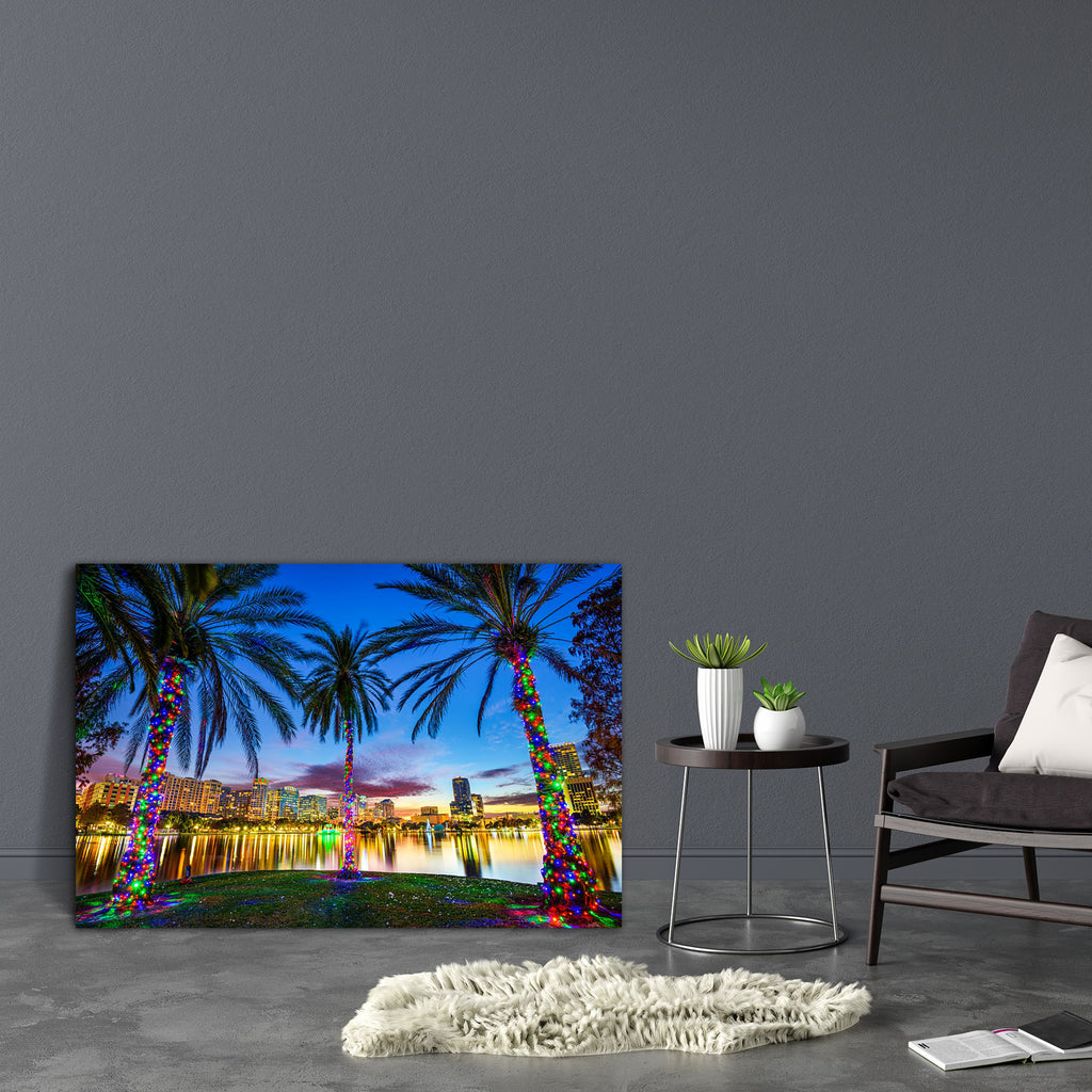 Downtown City Skyline Eola Lake, Florida USA D2 Canvas Painting Synthetic Frame-Paintings MDF Framing-AFF_FR-IC 5004293 IC 5004293, American, Architecture, Cities, City Views, Landscapes, Scenic, Skylines, Sunsets, downtown, city, skyline, eola, lake, florida, usa, d2, canvas, painting, synthetic, frame, orlando, america, buildings, cityscape, dusk, fl, palm, trees, palms, park, reflection, scene, scenery, sun, sunset, town, twilight, united, states, us, view, water, artzfolio, wall decor for living room, w