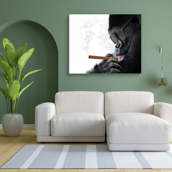 Badass Gorilla Canvas Painting Synthetic Frame-Paintings MDF Framing-AFF_FR-IC 5004323 IC 5004323, Animals, Business, Fashion, Individuals, Portraits, badass, gorilla, canvas, painting, for, bedroom, living, room, engineered, wood, frame, addiction, animal, ape, attitude, awesome, bad, big, boss, cancer, chief, cigar, cigarette, confident, cool, cuban, expression, face, fat, funny, gangster, glasses, greed, holding, leadership, luxury, macho, mafia, male, masculinity, mobster, monkey, portrait, power, rich,