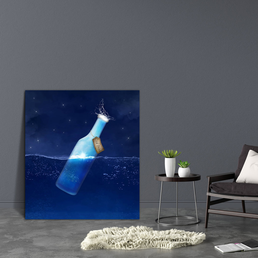 Cold Drink Bottle Canvas Painting Synthetic Frame-Paintings MDF Framing-AFF_FR-IC 5004332 IC 5004332, Art and Paintings, Beverage, Conceptual, Cuisine, Food, Food and Beverage, Food and Drink, Health, Illustrations, Realism, Splatter, Surrealism, cold, drink, bottle, canvas, painting, synthetic, frame, aqua, art, artwork, azure, blue, bottled, concept, container, eco, float, fresh, freshness, glass, healthy, hydrate, illustration, label, liquid, mineral, natural, night, nocturne, pure, purified, refresh, re