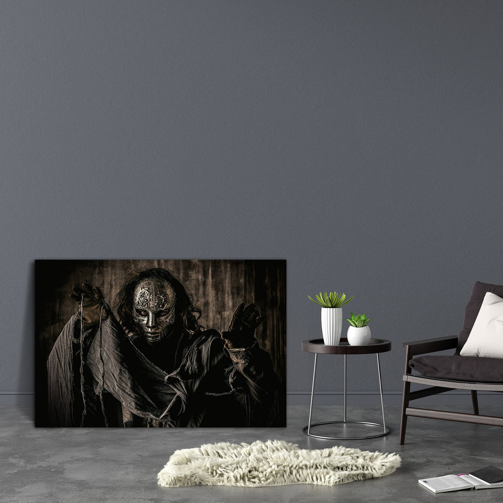 Mysterious Man In Iron Mask Canvas Painting Synthetic Frame-Paintings MDF Framing-AFF_FR-IC 5004351 IC 5004351, Ancient, Art and Paintings, Fantasy, Futurism, Gothic, Individuals, Medieval, People, Portraits, Steampunk, Vintage, Metallic, mysterious, man, in, iron, mask, canvas, painting, synthetic, frame, devil, demon, cyborg, masquerade, art, carnival, clothes, costume, cyberpunk, dark, death, evil, expressive, eyes, face, faceless, fantastic, fear, futuristic, gear, ghost, halloween, hell, horror, indust