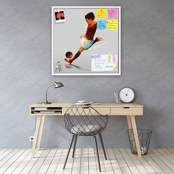 Soccer Player Shooting Soccer Ball Bulletin Board Notice Pin Board Soft Board | Framed-Bulletin Boards Framed-BLB_FR-IC 5004389 IC 5004389, Abstract Expressionism, Abstracts, Black, Black and White, Digital, Digital Art, Graphic, Illustrations, People, Semi Abstract, Sports, White, soccer, player, shooting, ball, bulletin, board, notice, pin, vision, soft, combo, with, thumb, push, pins, sticky, notes, frame, football, abstract, action, background, goal, illustration, isolated, kick, leisure, men, play, pla