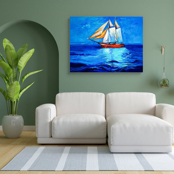 Artwork Of Sail Ship & Sea Canvas Painting Synthetic Frame-Paintings MDF Framing-AFF_FR-IC 5004414 IC 5004414, Abstract Expressionism, Abstracts, Art and Paintings, Automobiles, Boats, Drawing, Illustrations, Impressionism, Landscapes, Modern Art, Nature, Nautical, Paintings, Scenic, Semi Abstract, Signs, Signs and Symbols, Sketches, Transportation, Travel, Vehicles, Watercolour, artwork, of, sail, ship, sea, canvas, painting, for, bedroom, living, room, engineered, wood, frame, oil, landscape, acrylic, wat