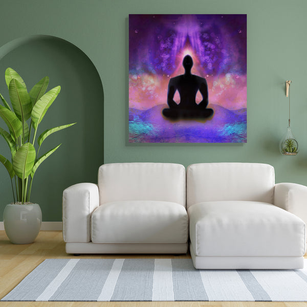 Yoga Man Canvas Painting Synthetic Frame-Paintings MDF Framing-AFF_FR-IC 5004464 IC 5004464, Buddhism, Digital, Digital Art, Geometric Abstraction, God Buddha, Graphic, Health, Illustrations, Indian, Nature, People, Religion, Religious, Scenic, Spiritual, Sports, yoga, man, canvas, painting, for, bedroom, living, room, engineered, wood, frame, abstraction, aura, background, bamboo, beauty, body, buddha, decoration, ease, energy, exercise, hand, healing, illustration, india, mat, meditation, mystic, peace, q