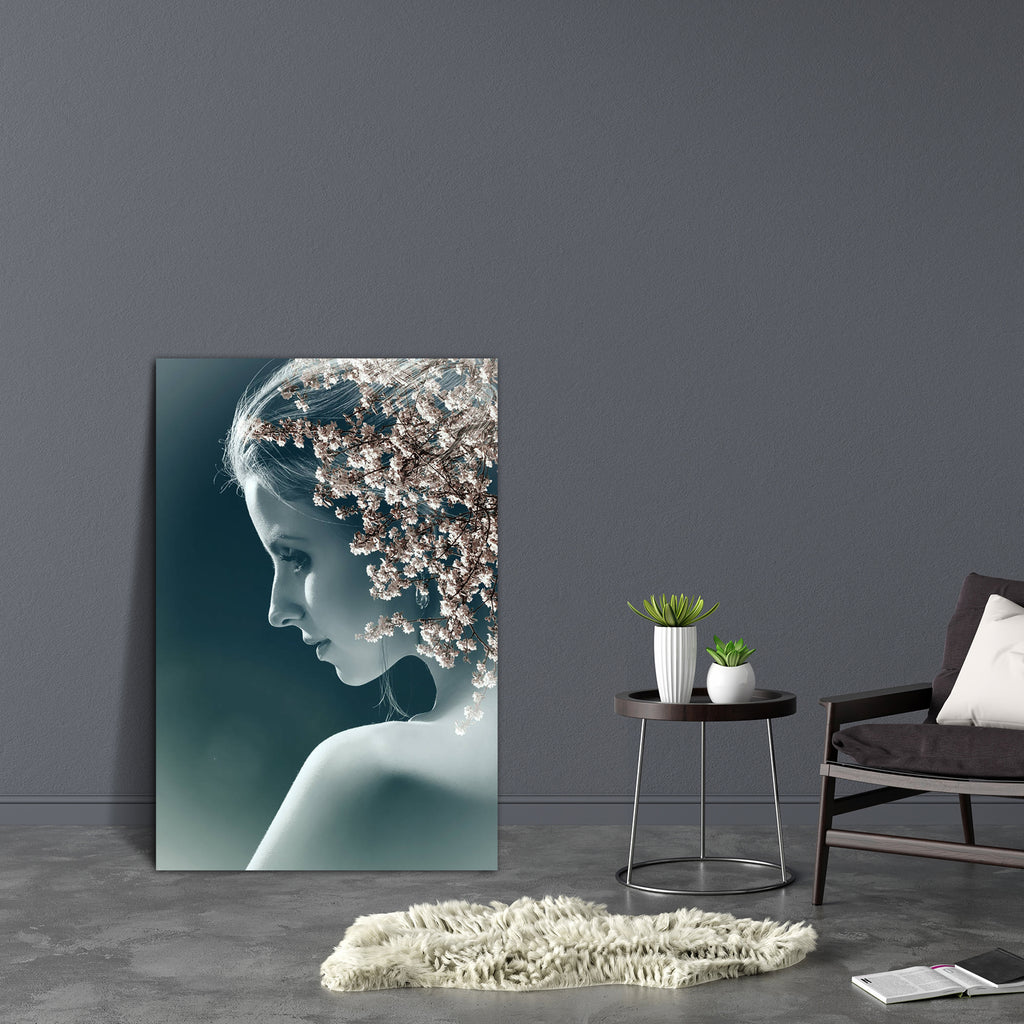 Woman With Blossom Tree Canvas Painting Synthetic Frame-Paintings MDF Framing-AFF_FR-IC 5004522 IC 5004522, Abstract Expressionism, Abstracts, Art and Paintings, Black and White, Conceptual, Fashion, Individuals, Nature, Portraits, Scenic, Semi Abstract, White, woman, with, blossom, tree, canvas, painting, synthetic, frame, abstract, art, artistic, attractive, beautiful, beauty, blowing, color, creative, double, effect, environment, exposure, eyes, face, female, girl, head, imagination, multiple, peace, per