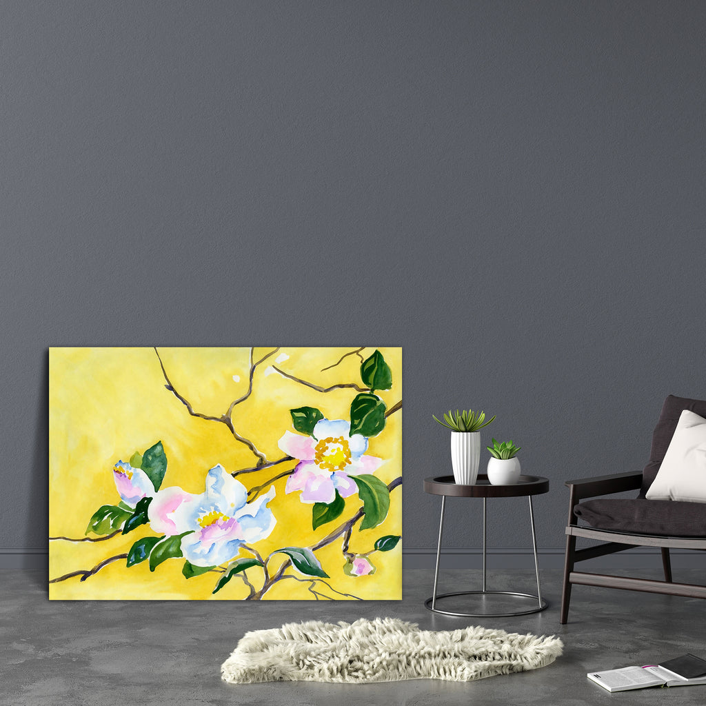 Cherry Blossoms On A Branch Canvas Painting Synthetic Frame-Paintings MDF Framing-AFF_FR-IC 5004542 IC 5004542, Abstract Expressionism, Abstracts, Ancient, Art and Paintings, Asian, Black and White, Botanical, Chinese, Digital, Digital Art, Drawing, Floral, Flowers, Graphic, Historical, Illustrations, Japanese, Medieval, Nature, Paintings, Patterns, Retro, Scenic, Semi Abstract, Signs, Signs and Symbols, Vintage, Watercolour, White, cherry, blossoms, on, a, branch, canvas, painting, synthetic, frame, oil, a