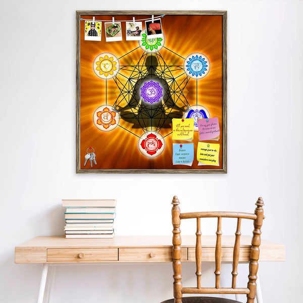 Metatrons Cube & Chakras D2 Bulletin Board Notice Pin Board Soft Board | Framed-Bulletin Boards Framed-BLB_FR-IC 5004565 IC 5004565, Others, metatrons, cube, chakras, d2, bulletin, board, notice, pin, vision, soft, combo, with, thumb, push, pins, sticky, notes, antique, golden, frame, metatron`s, artzfolio, bulletin board, pin board, notice board, soft board, vision board, display board, study board, pin up board, cork board, printed bulletin board, framed bulletin board, pin board for study room, notice bo