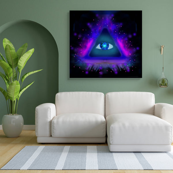 All Seeing Eye D2 Canvas Painting Synthetic Frame-Paintings MDF Framing-AFF_FR-IC 5004632 IC 5004632, Abstract Expressionism, Abstracts, Eygptian, Illustrations, Religion, Religious, Science Fiction, Semi Abstract, Signs and Symbols, Symbols, Triangles, all, seeing, eye, d2, canvas, painting, for, bedroom, living, room, engineered, wood, frame, illuminati, abstract, awareness, background, blue, conscience, consciousness, ego, egyptian, freemason, freemasonry, glowing, god, golden, higher, horus, illuminatio