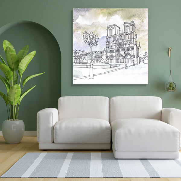 Notre Dame De Paris, France Canvas Painting Synthetic Frame-Paintings MDF Framing-AFF_FR-IC 5004673 IC 5004673, Architecture, Art and Paintings, Cities, City Views, Culture, Drawing, Ethnic, French, Gothic, Illustrations, Landmarks, Paintings, Places, Religion, Religious, Sketches, Traditional, Tribal, Urban, Watercolour, World Culture, notre, dame, de, paris, france, canvas, painting, for, bedroom, living, room, engineered, wood, frame, aquarelle, arts, artwork, building, cathedral, catholic, church, city,