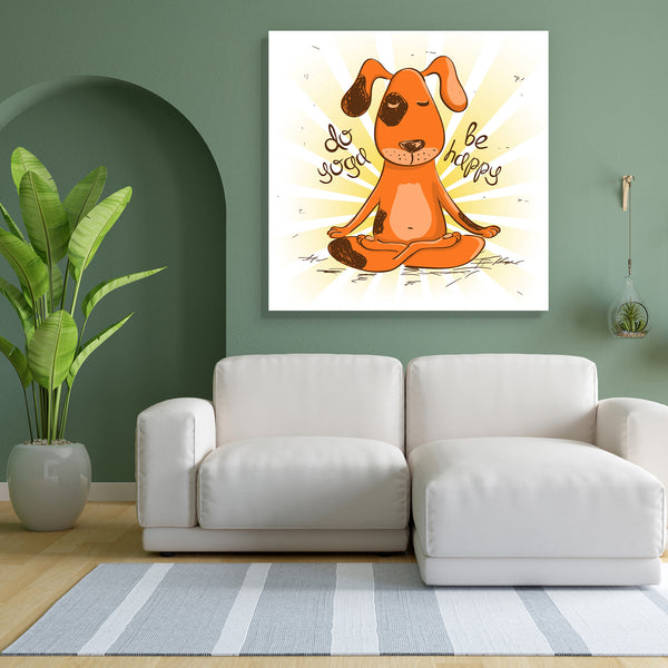 Red Dog Sitting On Lotus Position Of Yoga Canvas Painting Synthetic Frame-Paintings MDF Framing-AFF_FR-IC 5004689 IC 5004689, Animals, Animated Cartoons, Caricature, Cartoons, Comedy, Hand Drawn, Health, Humor, Humour, Illustrations, Pets, Signs and Symbols, Sketches, Sports, Symbols, red, dog, sitting, on, lotus, position, of, yoga, canvas, painting, for, bedroom, living, room, engineered, wood, frame, cartoon, postures, animal, asana, background, bending, body, care, color, concept, contour, exercise, fit