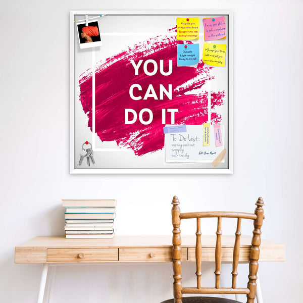 You Can Do It D1 Bulletin Board Notice Pin Board Soft Board | Framed-Bulletin Boards Framed-BLB_FR-IC 5004748 IC 5004748, Art and Paintings, Black and White, Brush Stroke, Calligraphy, Digital, Digital Art, Graphic, Hand Drawn, Illustrations, Inspirational, Love, Modern Art, Motivation, Motivational, Paintings, Quotes, Romance, Signs, Signs and Symbols, Splatter, Text, Typography, White, you, can, do, it, d1, bulletin, board, notice, pin, vision, soft, combo, with, thumb, push, pins, sticky, notes, frame, q