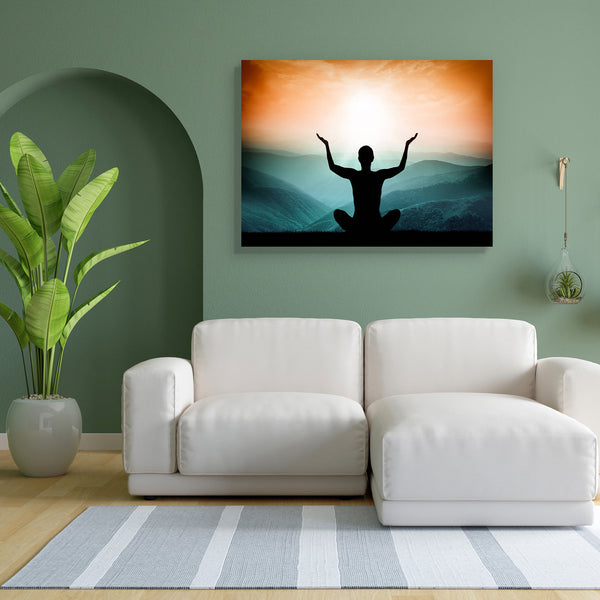 Yoga & Meditation Canvas Painting Synthetic Frame-Paintings MDF Framing-AFF_FR-IC 5004935 IC 5004935, Buddhism, God Buddha, Health, Landscapes, Mountains, Nature, People, Scenic, Sports, Sunrises, yoga, meditation, canvas, painting, for, bedroom, living, room, engineered, wood, frame, buddha, silhouette, beautiful, beauty, body, cloud, concept, energy, exercise, female, fitness, girl, hands, healthy, landscape, lifestyle, man, mind, morning, mountain, natural, outdoors, peace, pose, pray, prayer, relax, rel