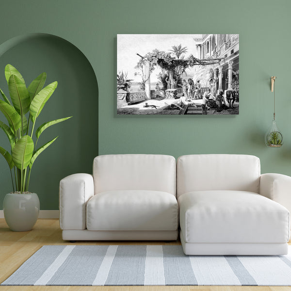 Palace Of Roman Emperor Tiberius Canvas Painting Synthetic Frame-Paintings MDF Framing-AFF_FR-IC 5005014 IC 5005014, Ancient, Drawing, Historical, Illustrations, Landscapes, Medieval, People, Places, Scenic, Victorian, Vintage, palace, of, roman, emperor, tiberius, canvas, painting, for, bedroom, living, room, engineered, wood, frame, antique, classical, court, engraving, feast, illustration, landscape, ornate, rome, scene, villa, artzfolio, wall decor for living room, wall frames for living room, frames fo