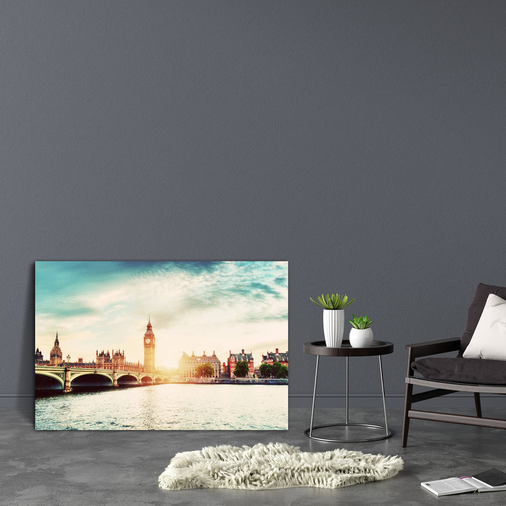 Big Ben, Westminster Bridge River Thames In London Canvas Painting Synthetic Frame-Paintings MDF Framing-AFF_FR-IC 5005072 IC 5005072, Ancient, Architecture, Automobiles, Cities, City Views, English, Historical, Landmarks, Medieval, Places, Retro, Signs and Symbols, Skylines, Sunsets, Symbols, Transportation, Travel, Vehicles, Vintage, big, ben, westminster, bridge, river, thames, in, london, canvas, painting, synthetic, frame, attraction, britain, british, capital, city, cityscape, clock, clouds, england, 