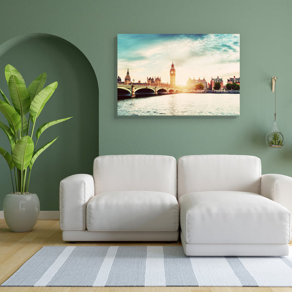 Big Ben, Westminster Bridge River Thames In London Canvas Painting Synthetic Frame-Paintings MDF Framing-AFF_FR-IC 5005072 IC 5005072, Ancient, Architecture, Automobiles, Cities, City Views, English, Historical, Landmarks, Medieval, Places, Retro, Signs and Symbols, Skylines, Sunsets, Symbols, Transportation, Travel, Vehicles, Vintage, big, ben, westminster, bridge, river, thames, in, london, canvas, painting, for, bedroom, living, room, engineered, wood, frame, attraction, britain, british, capital, city, 