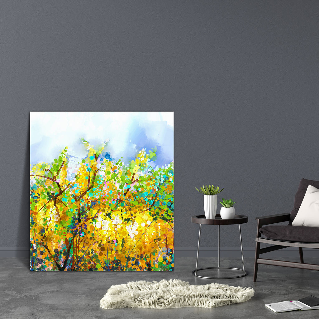 Abstract Yellow Flowers Canvas Painting Synthetic Frame-Paintings MDF Framing-AFF_FR-IC 5005115 IC 5005115, Abstract Expressionism, Abstracts, Art and Paintings, Botanical, Floral, Flowers, Landscapes, Nature, Paintings, Parents, Scenic, Seasons, Semi Abstract, Signs, Signs and Symbols, Watercolour, abstract, yellow, canvas, painting, synthetic, frame, art, artwork, background, bloom, blossom, blur, blurred, bokeh, bright, brush, color, colorful, decoration, defocus, designs, field, flora, flower, fragrance