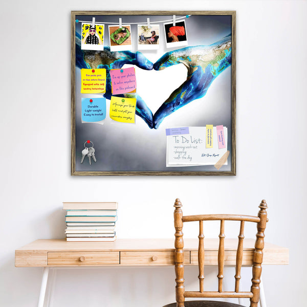 Hands Shaped Heart With World Map Bulletin Board Notice Pin Board Soft Board | Framed-Bulletin Boards Framed-BLB_FR-IC 5005256 IC 5005256, Art and Paintings, Astronomy, Cosmology, Countries, Culture, Ethnic, Hearts, Holidays, Love, Maps, Nature, Romance, Scenic, Signs, Signs and Symbols, Space, Symbols, Traditional, Tribal, World Culture, hands, shaped, heart, with, world, map, bulletin, board, notice, pin, vision, soft, combo, thumb, push, pins, sticky, notes, antique, golden, frame, earth, globe, day, eco