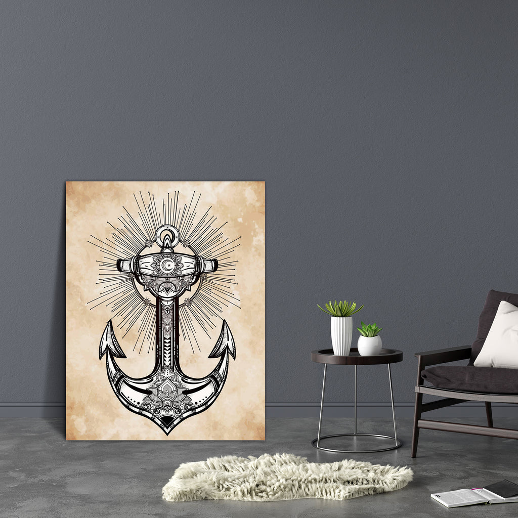 Vintage Anchor Symbol D2 Canvas Painting Synthetic Frame-Paintings MDF Framing-AFF_FR-IC 5005402 IC 5005402, Ancient, Historical, Illustrations, Medieval, Signs and Symbols, Spiritual, Symbols, Vintage, anchor, symbol, d2, canvas, painting, synthetic, frame, highly, detailed, hand-drawn, ornate, element, isolated, vector, illustration, hope, sea, spirit, artzfolio, wall decor for living room, wall frames for living room, frames for living room, wall art, canvas painting, wall frame, scenery, panting, painti