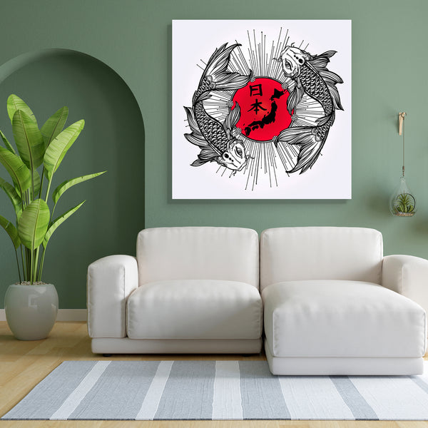 Romantic Fish Koi Carp With Japanese Flag Canvas Painting Synthetic Frame-Paintings MDF Framing-AFF_FR-IC 5005405 IC 5005405, Flags, Illustrations, Japanese, Signs and Symbols, Symbols, romantic, fish, koi, carp, with, flag, canvas, painting, for, bedroom, living, room, engineered, wood, frame, hand, drawn, beautiful, symbol, japan, name, hieroglyphs, vector, illustration, isolated, artzfolio, wall decor for living room, wall frames for living room, frames for living room, wall art, canvas painting, wall fr